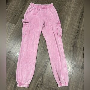 Pink Cargo Jogger Pants